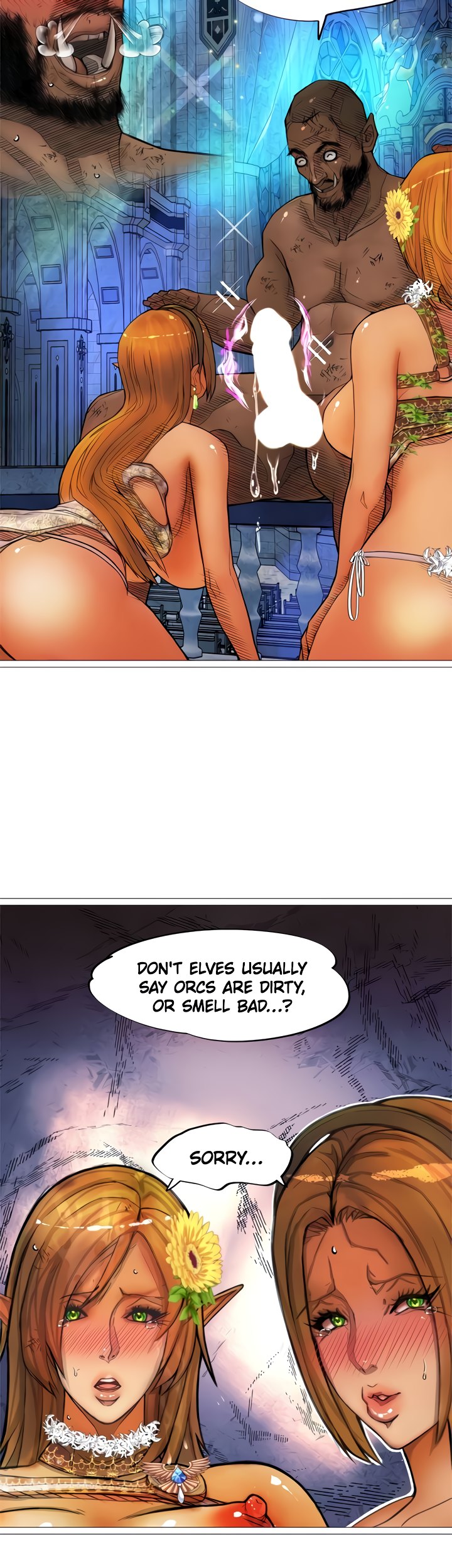 The DARK ELF QUEEN and the SLAVE ORC