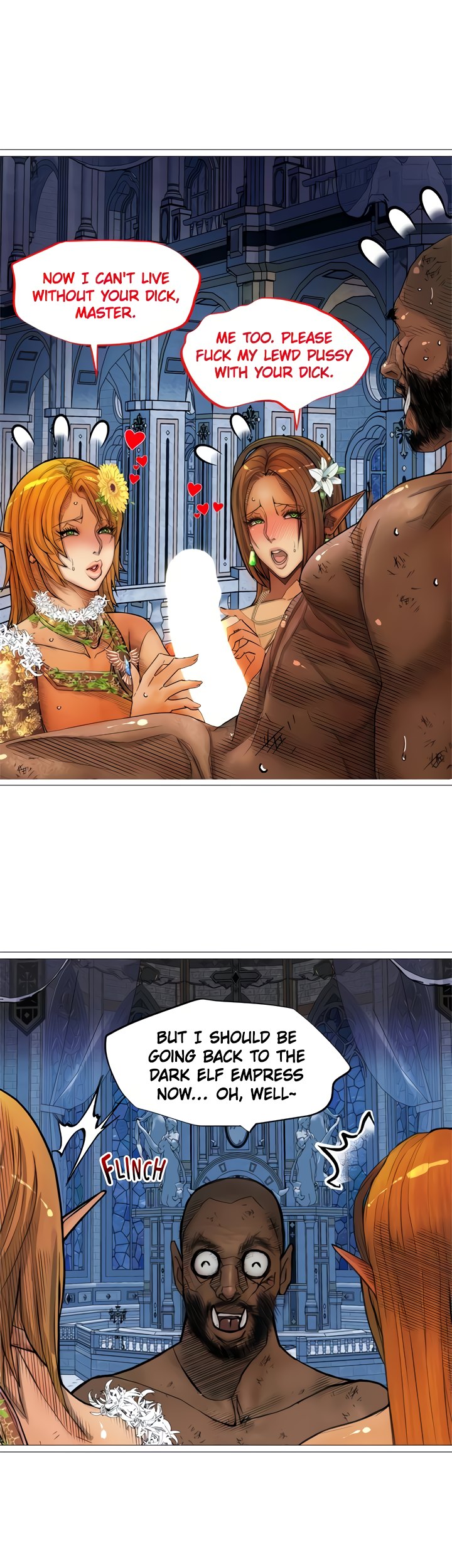 The DARK ELF QUEEN and the SLAVE ORC