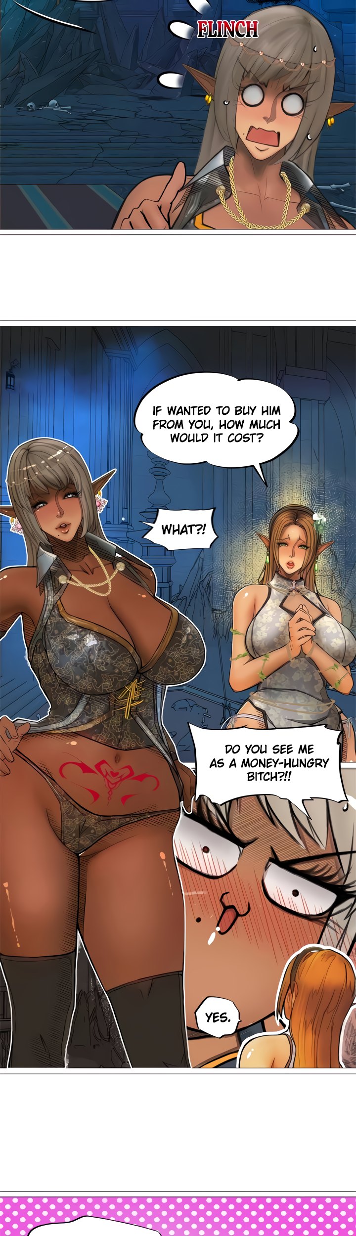 The DARK ELF QUEEN and the SLAVE ORC